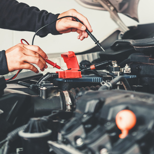 Car being tested during electrical repair in Safety Harbor